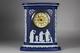 Antique C1900 Wedgwood Jasperware Cobalt Blue Clock Figures