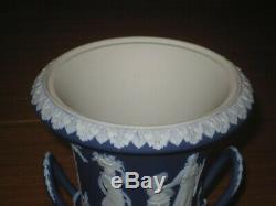 Beautiful Wedgwood Jasper Ware Dark Blue Lidded Vase First Quality