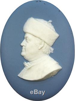 Benjamin Franklin Wedgwood Blue Jasperware Fur Cap after Nini circa 1860's