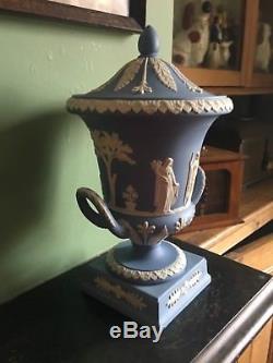 Blue Wedgewood Jasperware urn vase extra large piece in fantastic condition