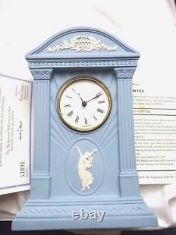 Boxed Wedgwood Millennium Dancing Hours Clock-Jasper Ware & certificate/packagin