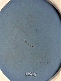 C. 1840 Wedgwood Blue Jasperware Plaque Medallion Cupid Sleeping & Aurora