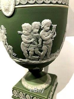 C. 1840 Wedgwood Jasperware Urn Bacchananlian Boys At Play 7.75 Rare Mint