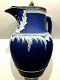 C. 1860 Wedgwood Jasperware Cobalt Blue Jug/pitcher Stunning Rare & Mint