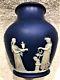 C. 1867 Wedgwood Cobalt Blue Jasperware 5 Mold #1005 Trophy Vase Code Fhx Rare