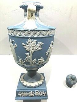 C. 1873 Wedgwood Pale Blue Jasperware Campana Urn 8.0 Code B Very Nice