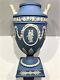 C. 1890 Wedgwood Blue Jasperware Pedestal #174 Urn N/lid 5.50h Mint Nice