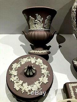 C. 1961 80 Wedgwood Lilac Colour (5) Piece Set Jasperware Vase #1271 Mint
