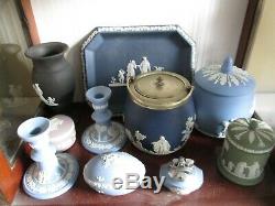 COLLECTION OF 30 PIECES OF ANTIQUE AND VINTAGE (mostly) WEDGWOOD JASPER WARE