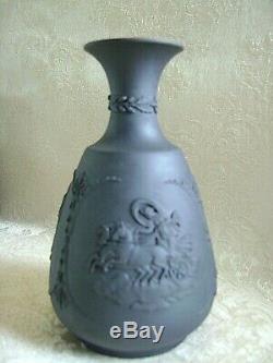 Circa 1900 Antique Wedgwood Black Basalt Jasperware Bud Vase