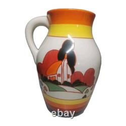 Clarice Cliff Bizarre Wedgwood Farmhouse Hand Painted Lotus Jug L26B