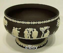 Classical Wedgwood Black / White Jasperware Pedestal Bowl Footed Compote Fruit