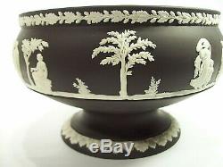 Classical Wedgwood Black / White Jasperware Pedestal Bowl Footed Compote Fruit