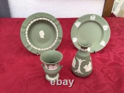 Collection Of Wedgewood Sage Green Jasperware