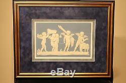Delicate Antique Wedgwood Jasper Ware Marriage of Cupid and Psyche Framed Plaque