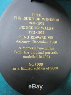Duke Of Windsor Black Basalt Jasperware Oval Plaque Wedgwood