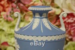 Exceptional, Wedgwood Blue Jasperware Handled Urn -The Muses