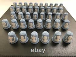 Full Set Of 41 Wedgwood Kings And Queens Jasperware Thimbles