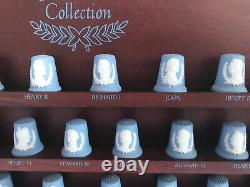Full set of 41 Wedgwood jasper ware Kings and Queens of England thimbles
