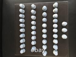 Full set of 41 wedgwood blue jasperware kings and queens of England thimbles