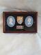 (gur)wedgwood Jasperware Blue Sterling Silver Royal Jubilee Medallion Framed Set