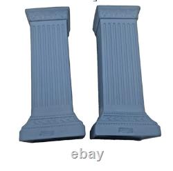 Handcrafted Wedgwood Blue Jasperware Millennium AD 2000 Clock & Candlesticks Set