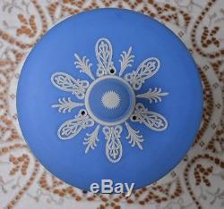 Huge Light Blue & White Antique Victorian Jasperware Cheese Dome Stilton Dish