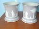 Incredible Pair Lilac Dipped Jasperware Cache Pots Wedgwood Style