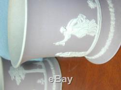 Incredible Pair Lilac Dipped Jasperware Cache Pots Wedgwood style