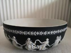 Incredible Rare Antique Black Jasperware Wedgwood Dancing Hours Bowl