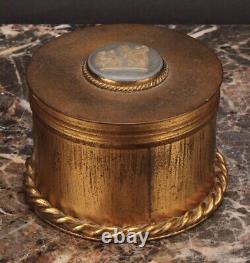 Jasperware Brass Container Pair Ormolu Wedgwood Jasperware Pair