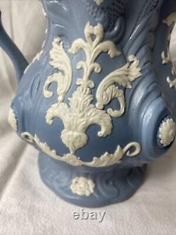 Jasperware Jug Wedgwood Style / Vintage Antique Ornate Pearlware