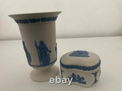 Jasperware blue on white