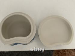 Jasperware blue on white