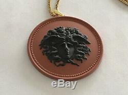 LARGE RARE Wedgwood Medusa Jasperware Medallion with Chain. NEW OLD STOCK