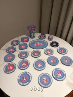 Large Collection of Vintage Wedgwood Blue Jasperware