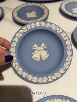 Large Collection of Vintage Wedgwood Blue Jasperware