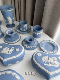 Large Collection of Vintage Wedgwood Blue Jasperware