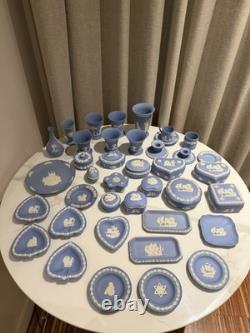 Large Collection of Vintage Wedgwood Blue Jasperware
