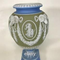 Large Tri Color 19th Century Wedgwood Jasperware Vase