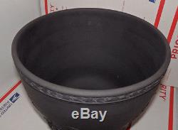 Large Wedgwood Basalt Cache Pot Black Jardiniere Planter Jasperware Flower