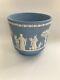 Large Wedgwood Blue Jasperware Planter In Excellent Condition