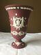 Large Wedgwood Crimson Wine Jasper Ware Arcadian Vase 7.5 High