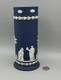 Large Wedgwood Portland Blue Jasperware Spill Vase Classical Greco Roman Figures