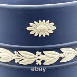 Large Wedgwood Portland Blue Jasperware Spill Vase Classical Greco Roman Figures