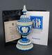 Limited Ed Wedgwood Athena Tri-color Diceware Jasperware Urn With Papers 131/200