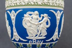 Limited Ed Wedgwood Athena Tri-Color Diceware Jasperware Urn with Papers 131/200