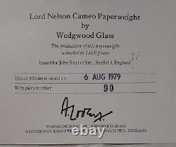 Limited Edition Wedgwood Jasperware Lord Nelson Crystal Paperweight