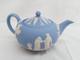 Lovely Antique Wedgwood Jasper Ware Light Blue Teapot With Lid Unused