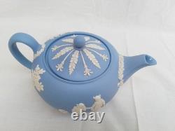 Lovely Antique Wedgwood Jasper Ware Light Blue Teapot With Lid Unused